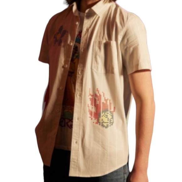 Our Universe Stranger Things Scantron Woven Button Up Size XXL - Picture 6 of 10